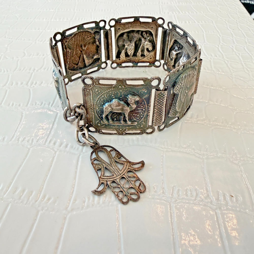 1950's Egyptian Pharaoh Hamsa Hand of God Bracelet